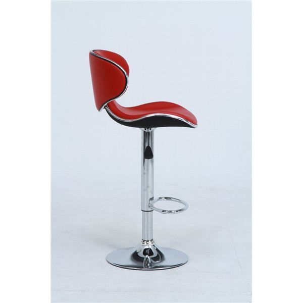 カウンターチェア ハイチェア シェル スチール|合成皮革 ガス圧昇降機能|足置き|背もたれ付き RD レッド 赤 代引不可