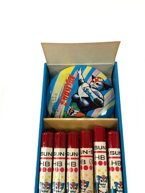 昭和レトロ サンスター バッチ付 えんぴつ 超人バロムワン HB 1