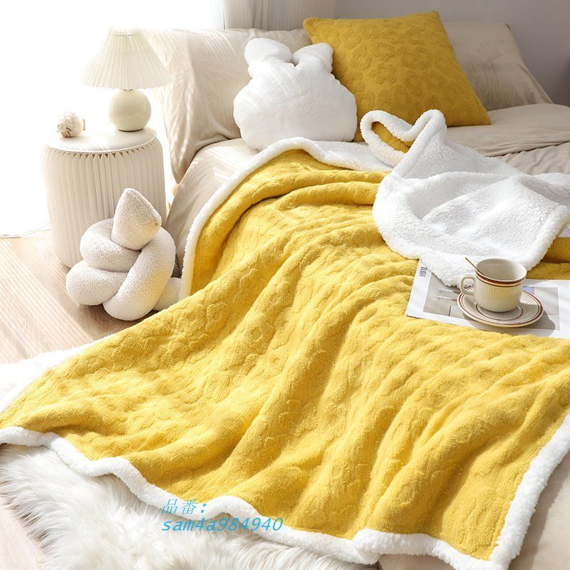 フラワーブランケット秋冬加絨毯厚手保温ブランケットリビングソファブランケット寝室レジャーブランケット am4a984940