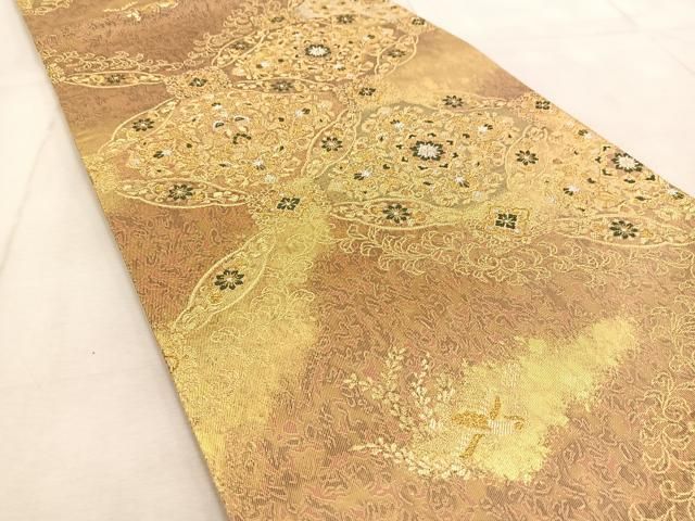 平和屋着物◎太鼓柄袋帯 手描き 渡橋風景文 正絹 逸品 DAAW8643qa 平和