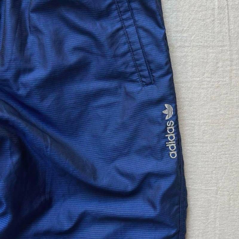 OLD adidas トラックパンツ 裾ドローコード ブラック グレー O 90s vintage old adidas オールドアディダス ラメ入りワンポイント