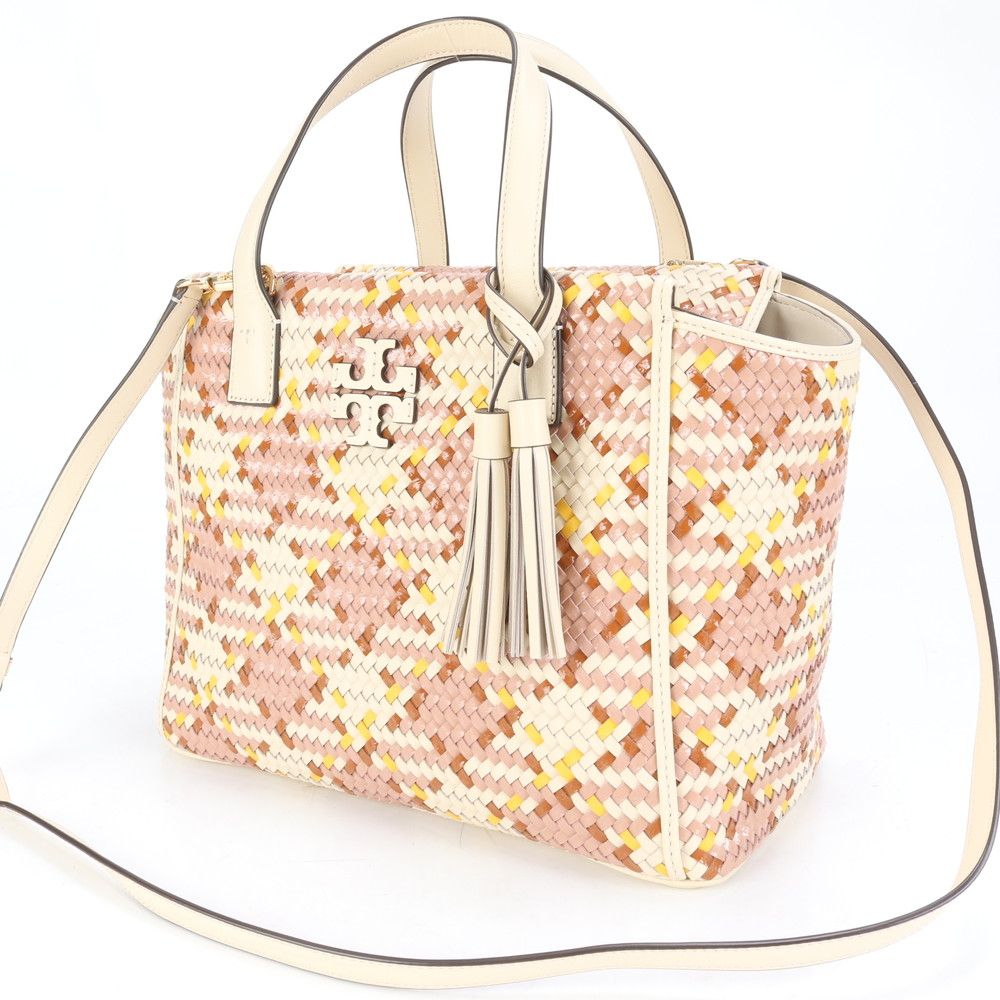 【極美品】トリーバーチ チェーン トートバッグ レザー 肩掛け A4可 パイソン TORY BURCH トリーバーチ パイソン型押し ボーダー チェーン