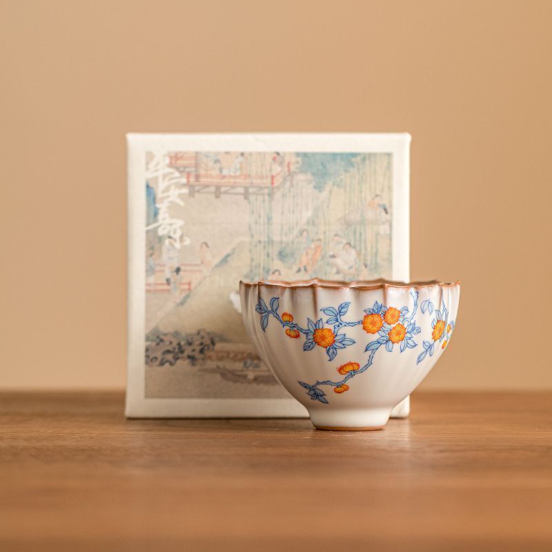 【新品未使用】中国工芸美術品 茶具 新品・未使用】 茶器 茶芸 品茶杯 湯呑み 功夫茶器 中国茶器 花