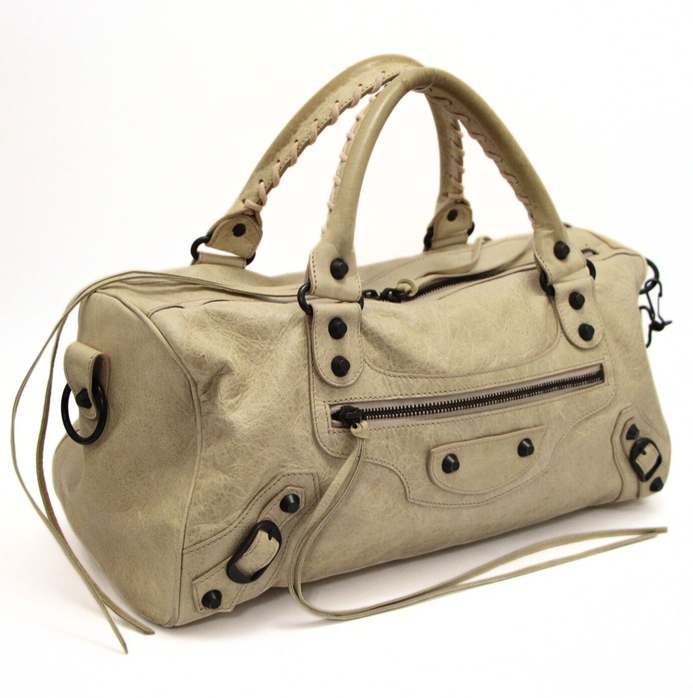 バレンシアガ BALENCIAGA ザ・ツィギー 2WAYバッグ レザー アイボリー