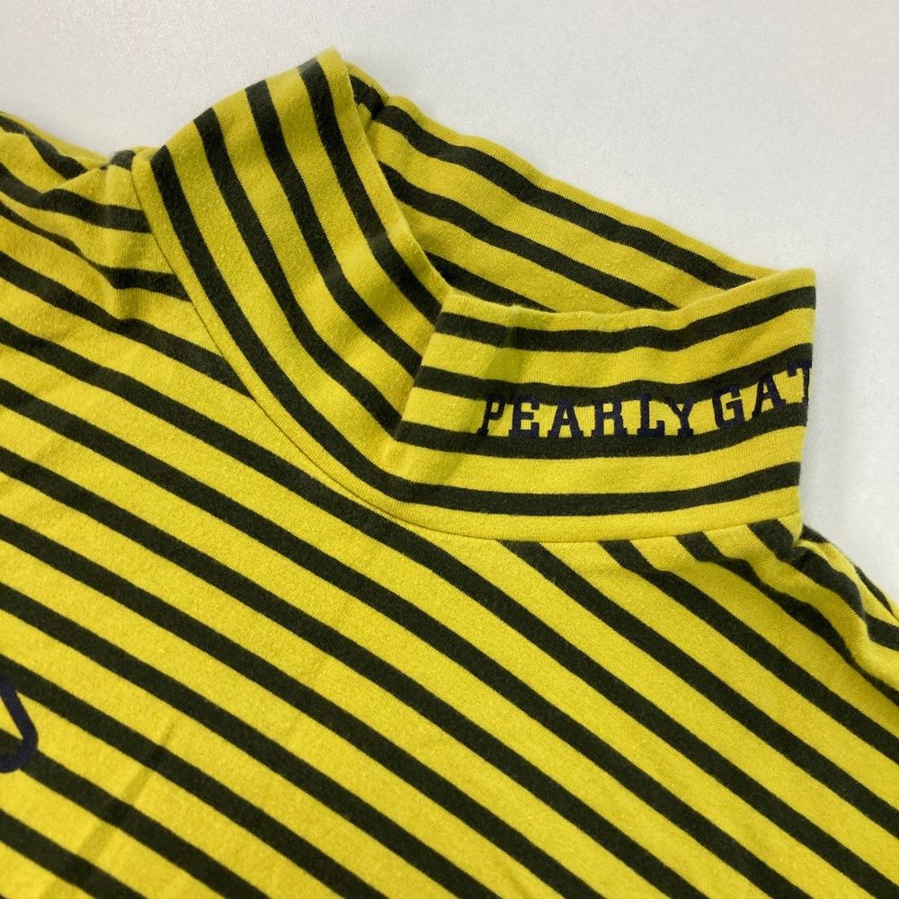 【新品タグ付】パーリーゲイツ　レディース　ハイネック　長袖　Ｌ　ボーダー　星柄 サイズ：7 PEARLY GATES パーリーゲイツ ハイネック長袖Tシャツ ニコ