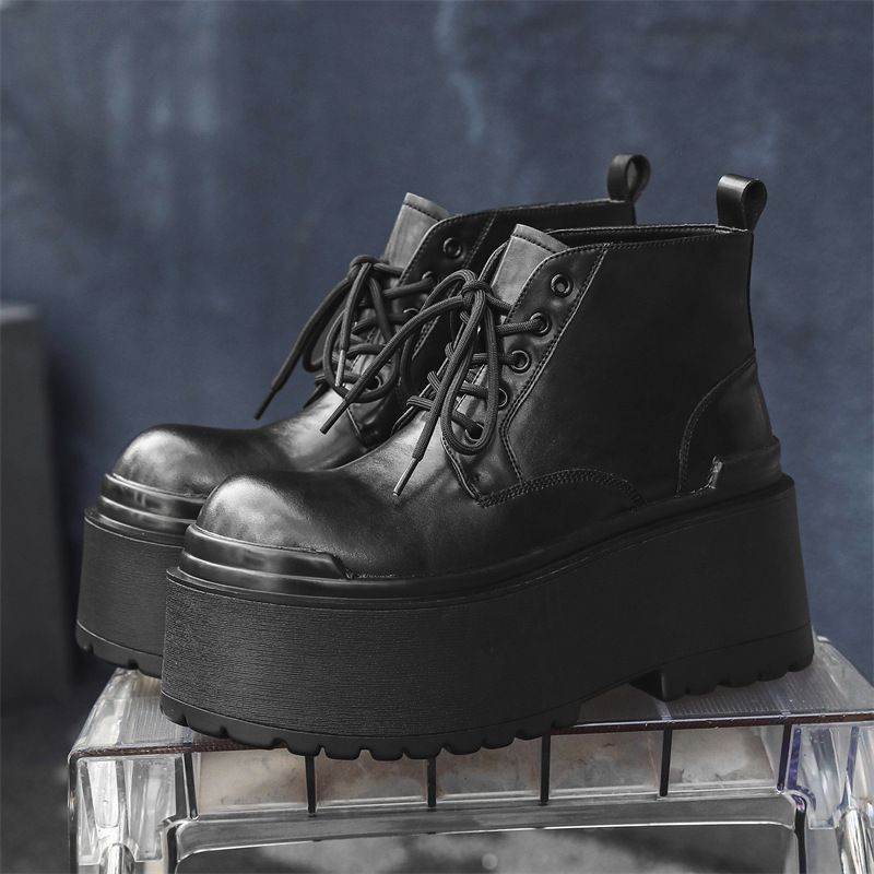 13cm身長UPシークレットシューズ 厚底 靴 黒 レザー コスプレ 25cm 13cm身長UPシークレットシューズ 厚底 靴 黒 レザー コスプレ