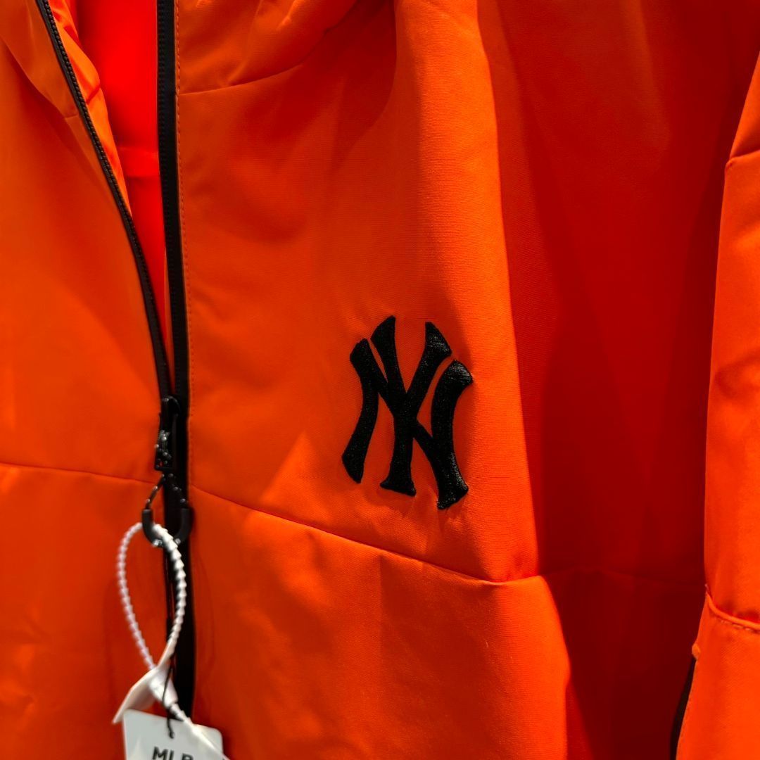 ナイロンジャケット オレンジ色 刺繍ロゴ付き 本日限定特価】MLB メンズ ジャケット 刺繍ロゴ 防水 4色展開 M