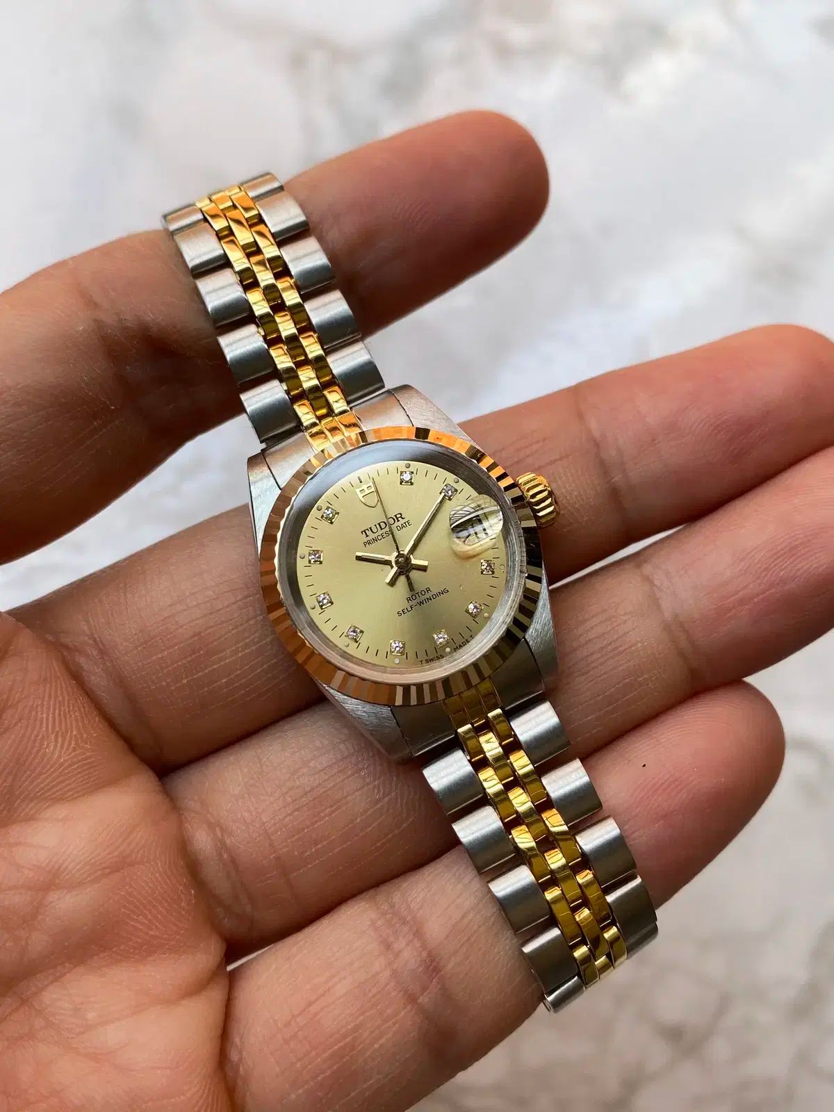 TUDOR チューダー プリンセス 金 テンポイント DATEJUST デイトジャスト コンビ 時計
