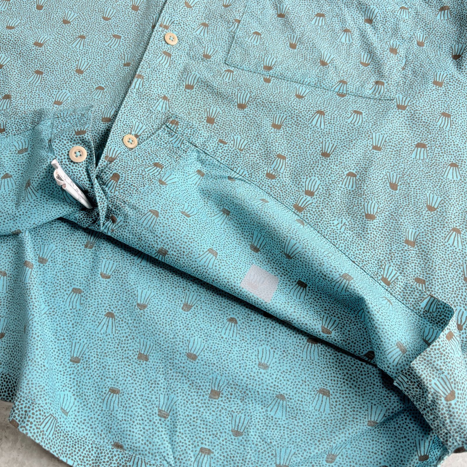 90s 1991年製 patagonia A/Cshirt Cotton Short sleeve shirt 【blue