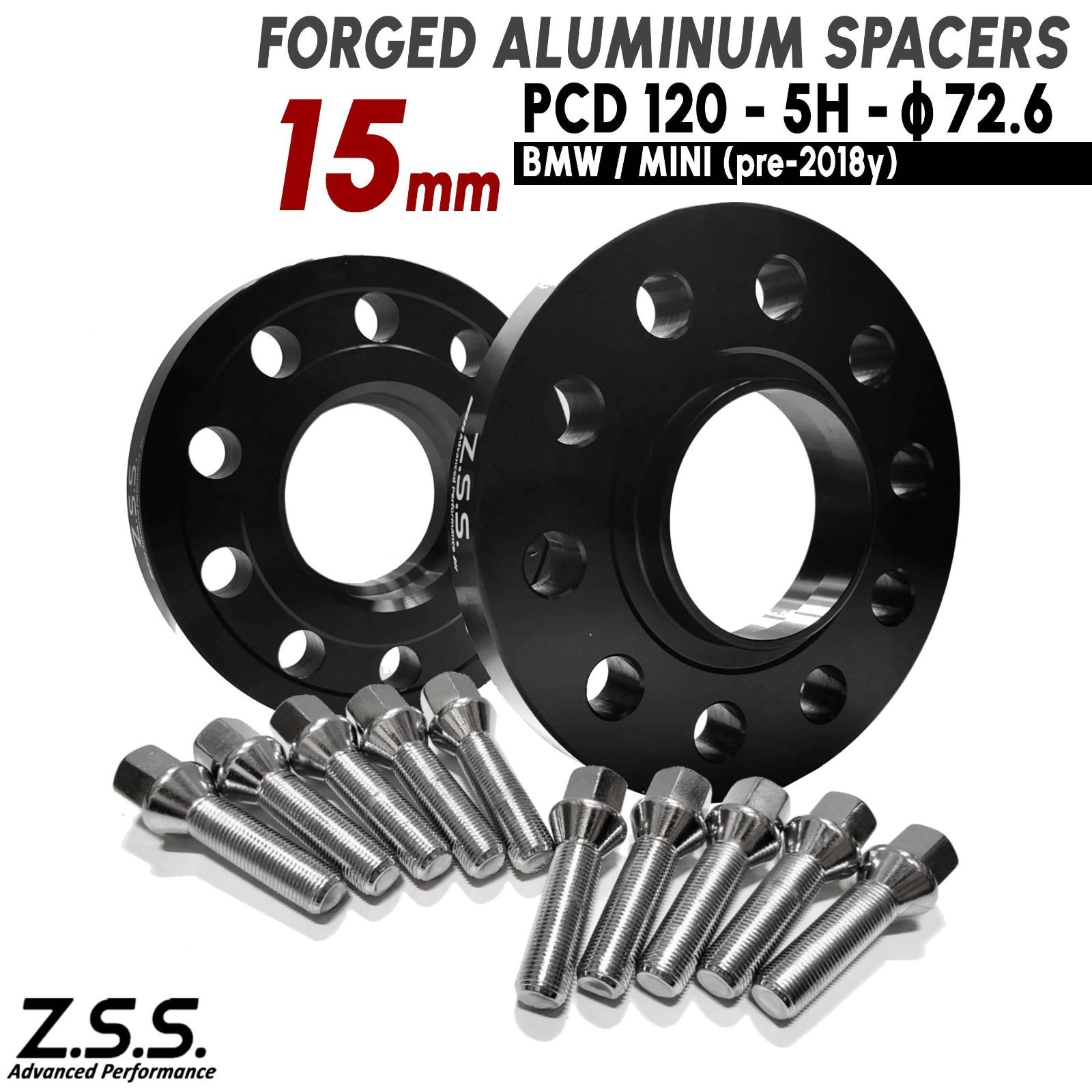 Z.S.S. AP BMW 4シリーズ F32 F33 F36 クーペ 厚み20mm PCD120 5穴 5x120 ハブ径72.6φ スペーサー M14xP1.25 ボルト付き ZSS BMW 4シリーズ F32 F36パーツ BMWF32 ワイトレ