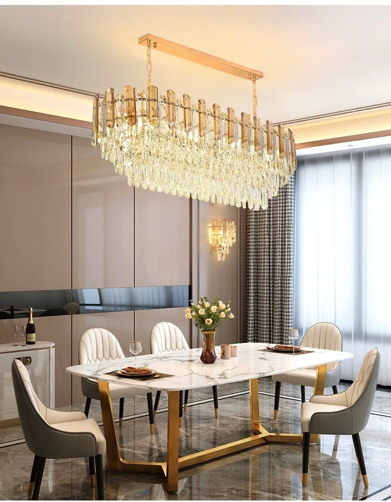 3色LED電気付きクリスタルシャンデリア ゴールド・ブラック ヨーロッパ