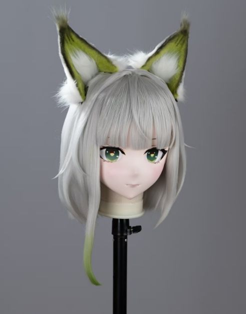 全頭マスク カツラ付き ロック付き NO.170 フルマスク ドール ヘッドロリータ人形 コスプレ 変身 仮装 着ぐるみ 二次元美少女