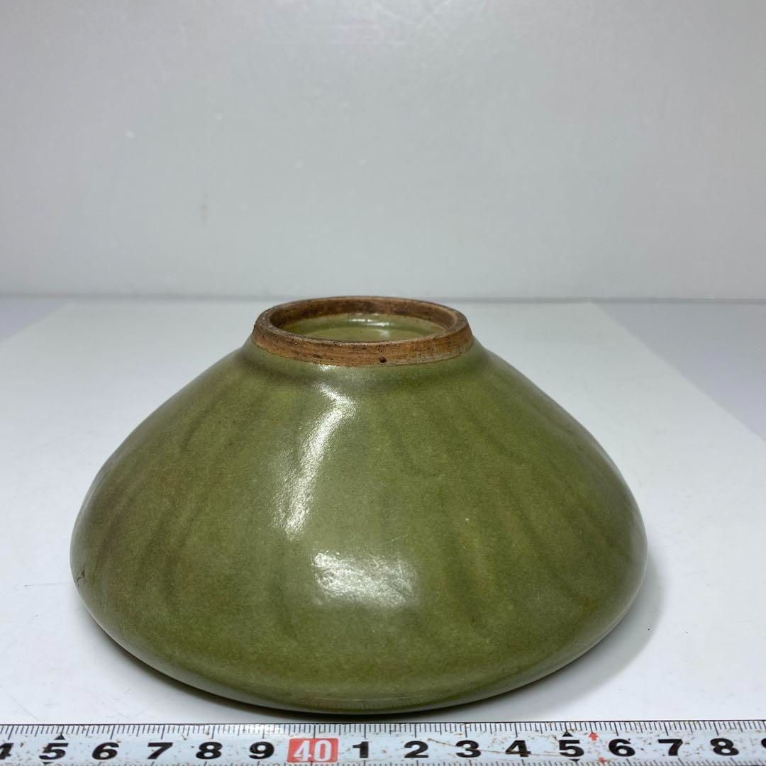 中国明時代 竜泉窯 青磁鉢 タサオ ディスカウント 最大幅約16㎝ 東里6