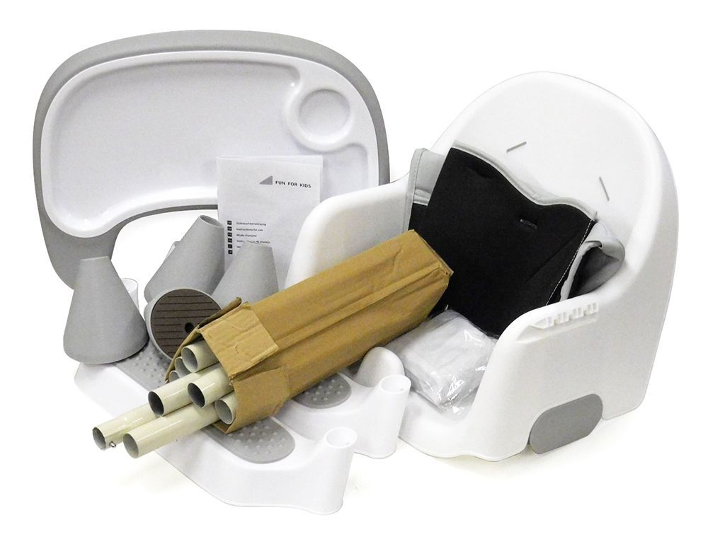 UBRAVOO ベビーチェア ハイチェア ローチェア グレー 6ヶ月頃～3歳頃まで 5点式安全ベルト付き テーブル＆お食事プレート付き