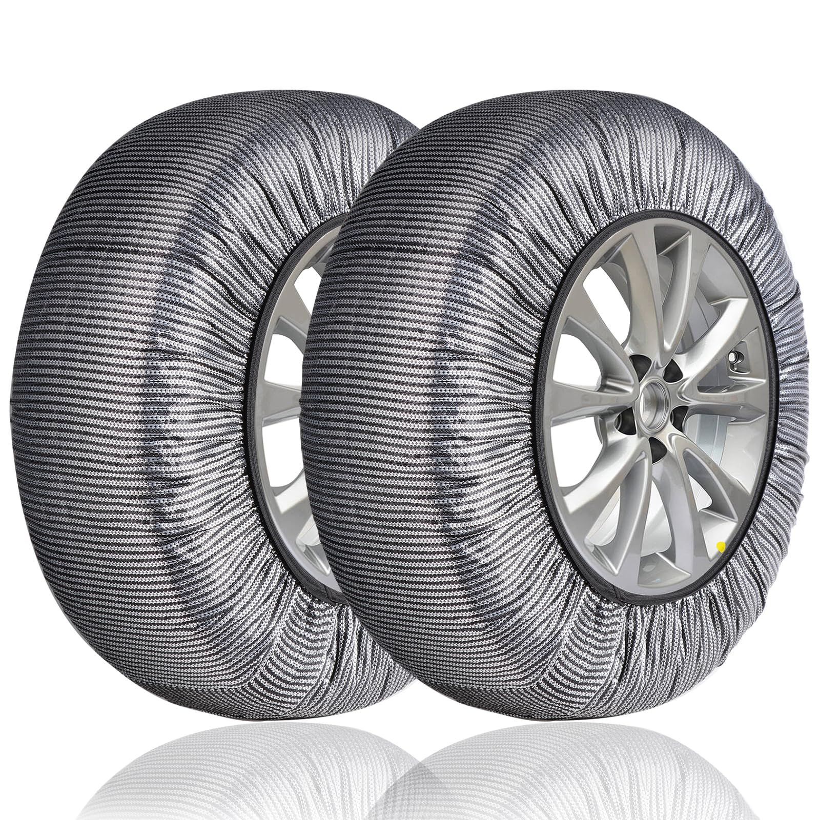 ジャッキアップ不要✨非金属タイヤチェーン 簡単装着 軽自動車 雪チェーン 雪対