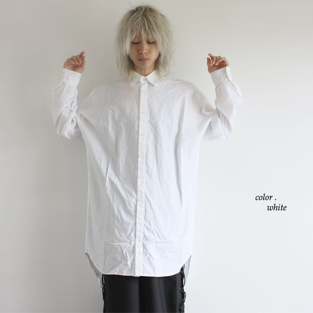 ワッシャー加工ドロップショルダーオーバーシャツ
