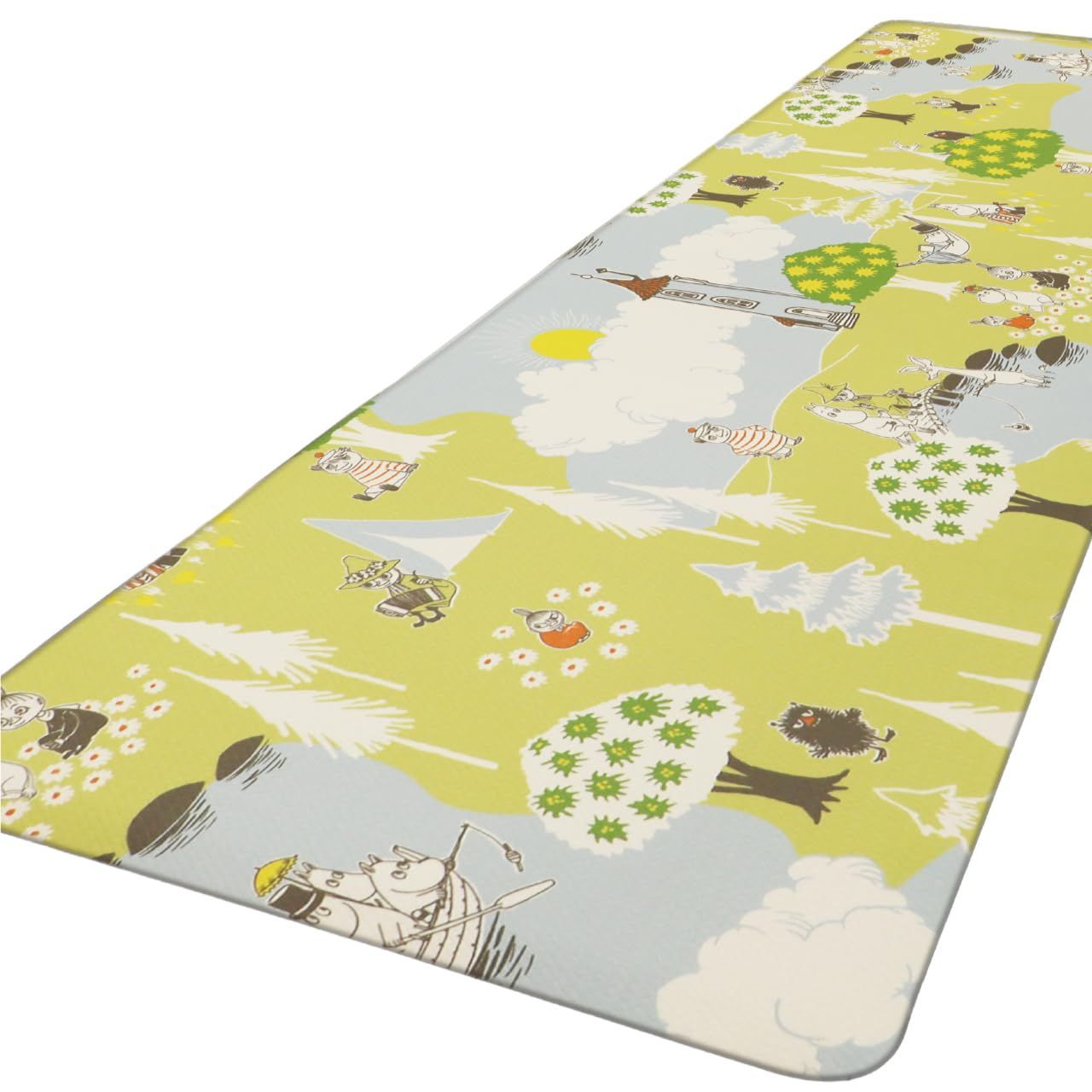 非官品 Color ムーミン ピクニック_Size 約45×180cm ヨコズナクリエーション 拭けるキッチンマット ビニール製 抗菌防臭 防カビ 防炎 ムーミン ピクニック 約45×180cm