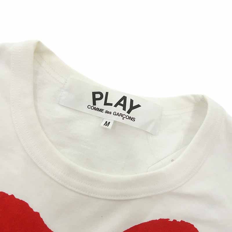 コムデギャルソン PLAY ハートプリント 半袖Tシャツ　白 プレイ コムデギャルソンPLAY COMME des GARCONS ハートワッペン