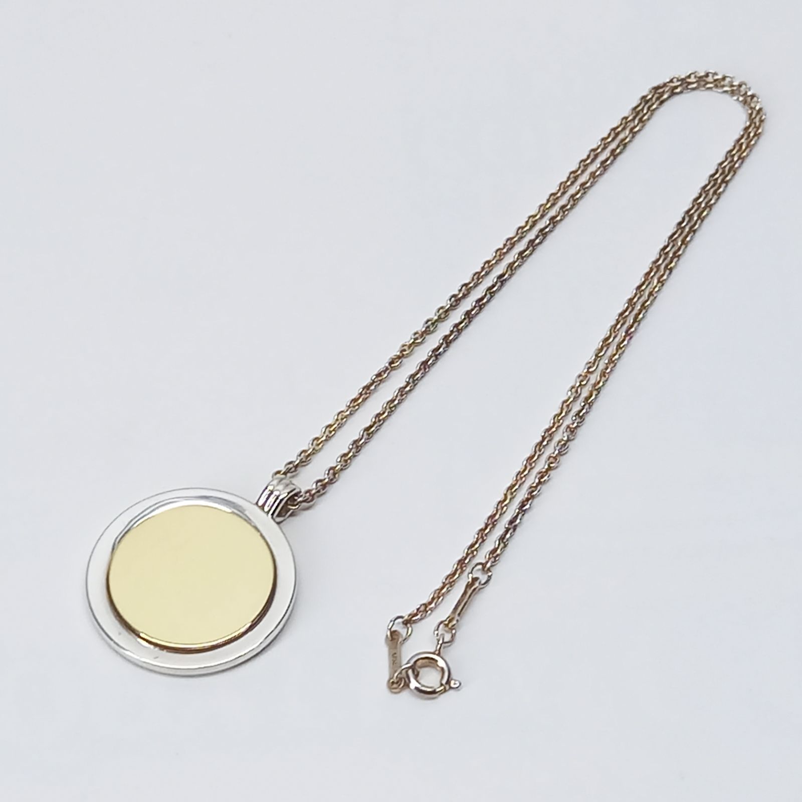 ティファニー　マネーコイン　ネックレス　ペンダントトップ 18K コイントップ ネックレス ゴールド＆シルバー TIFFANY＆Co