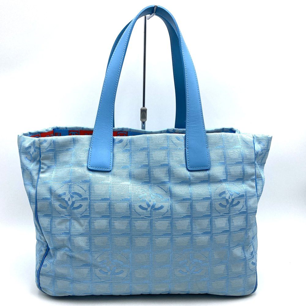 CHANEL シャネル ニュートラベルライン トートバッグ ブルー 水色 