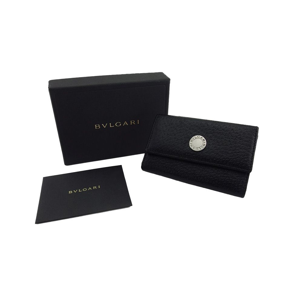 極美品 ブルガリ キーケース クラシコ 6連 ロゴボタン レザー シルバーボタン ブルガリ BVLGARI キーケース クラシコ ロゴボタン ブラック