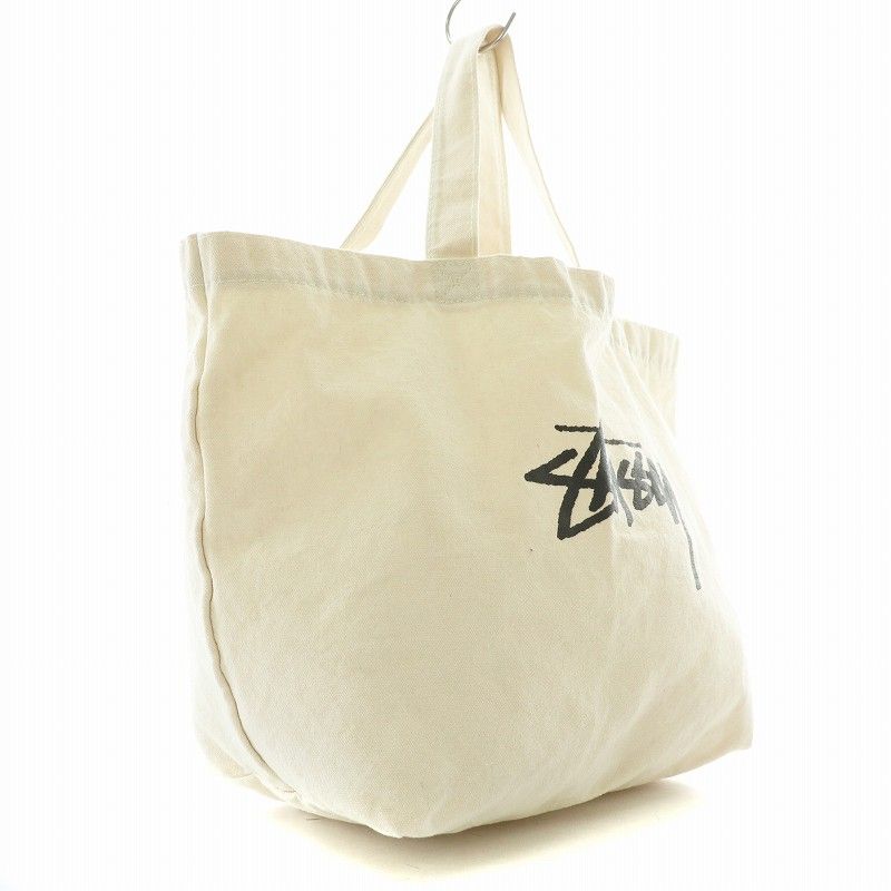 ステューシー STUSSY トートバッグ ハンド キャンバス オープン