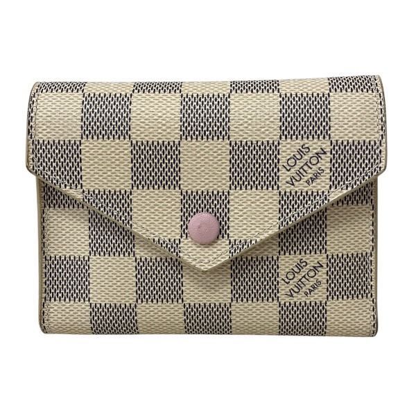 ルイヴィトン Louis Vuitton ダミエアズール ポルトフォイユ ヴィクトリーヌ N64022 3つ折り財布 レディース