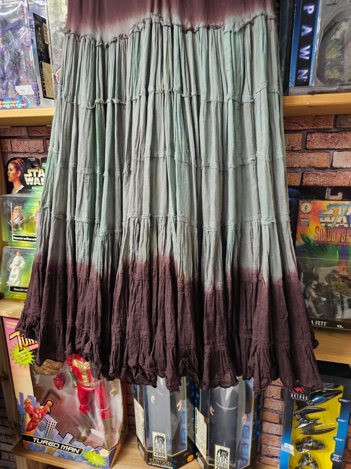 US古着 mandala Gradation Flared Skirt マンダラ グラデーション フ スカートエスニック ボヘミアン ロングスカート M GULLKHAN_COM