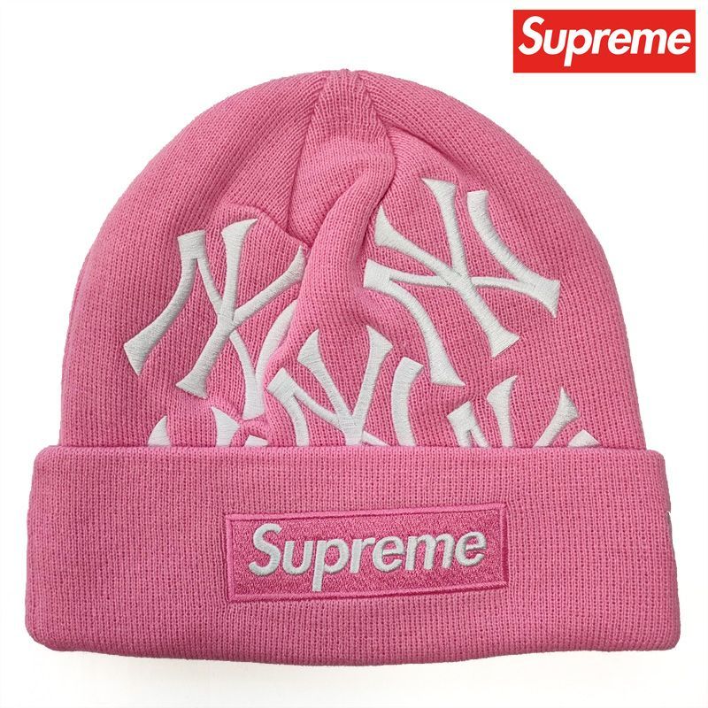 Supreme シュプリーム ビーニー ニューヨーク ヤンキース ニューエラ ボックスロゴ ニット帽 帽子 New York Yankees New  Era Box Logo Beanie ピンク