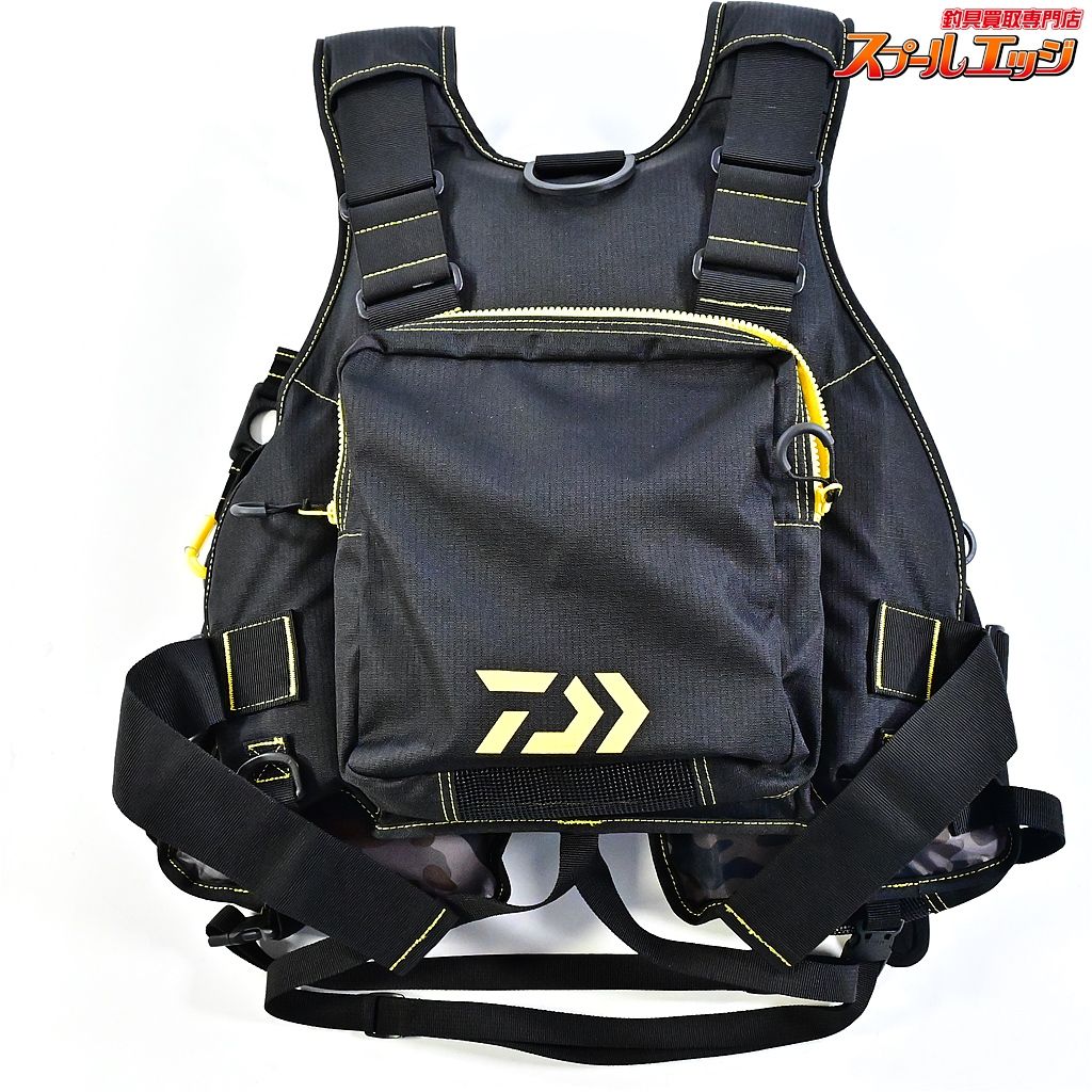 Daiwa DF-6206 ライフジャケット 黒/迷彩 フローティングベスト ダイワ（Daiwa）フローティングゲームベスト DF-6206インプレ