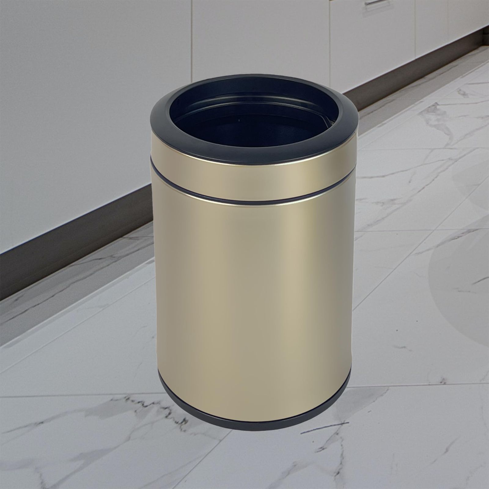 ブラウン KInGSUnSゴミ箱 おしゃれ 蓋付き スチール うつむい 6  