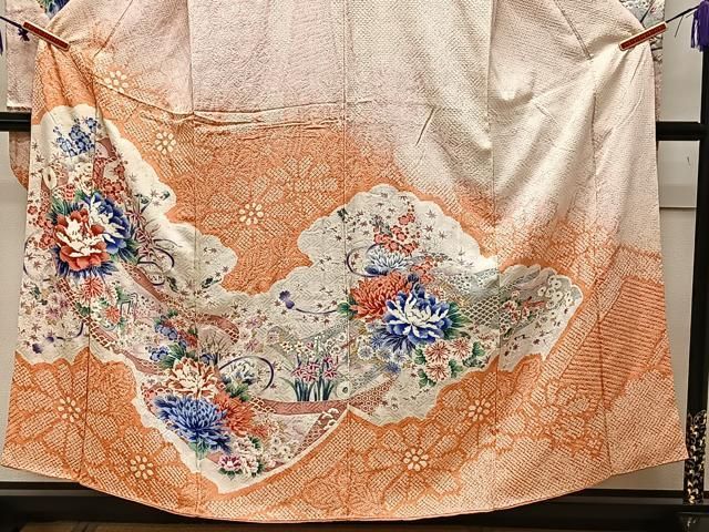 平和屋着物□豪華振袖 絞り 吉祥花文 金銀彩 正絹 逸品 CAAR6291kb  