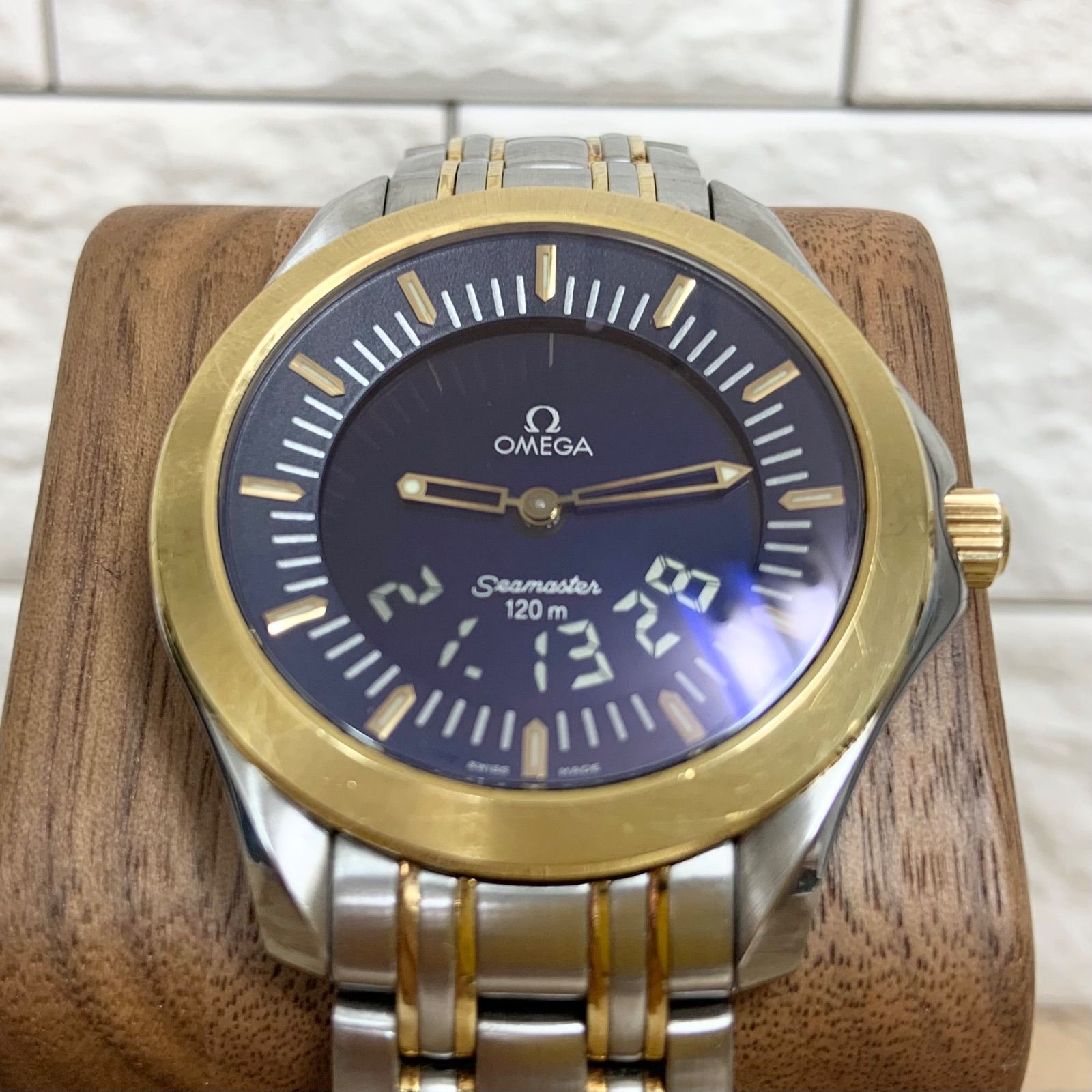 希少・レア】OMEGA シーマスター 120m アナデジ K18YG SS