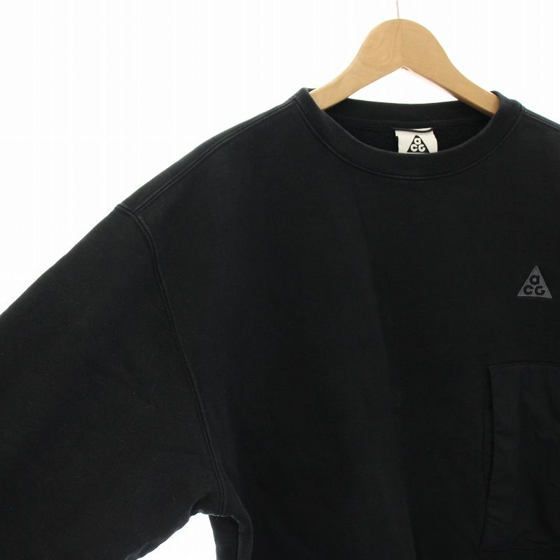 Nike ACG ブラック クルーネックスウェット Nike SPORTSWEAR ACG CREW FLEECE Long T-Shirts 'Black' AR8796-010