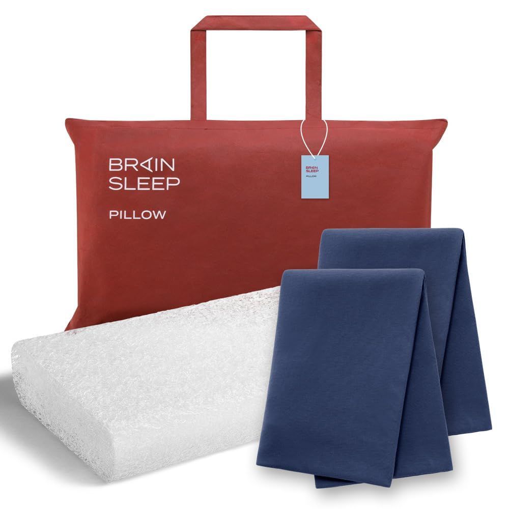 ブレインスリープピロー STANDARD スタンダード　ネイビー　カバー付き ブレインスリープピロー スタンダードサイズ ネイビーカバー付き (新品