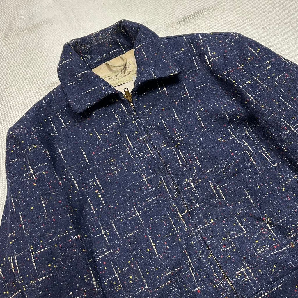 (キッズ)50's ウール ネップ入り カスリ ジャケット サイズ12  No.B147