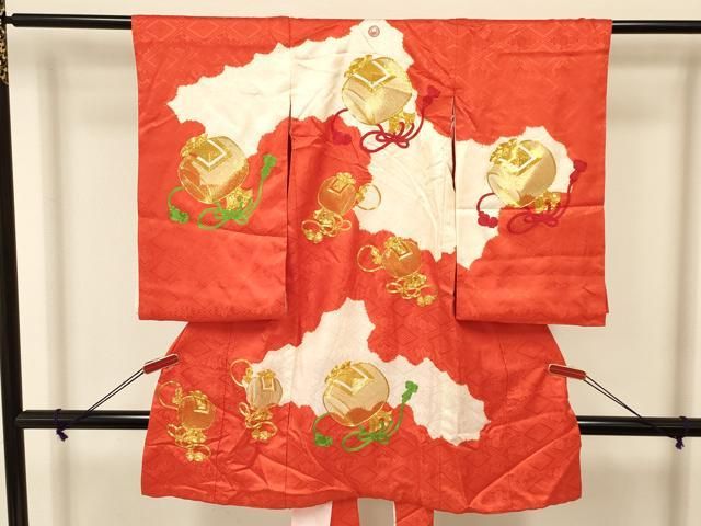 お値下げ中！祝着 平和屋着物[]お宮参り 女の子 祝着 産着 初着 のしめ 駒刺繍
