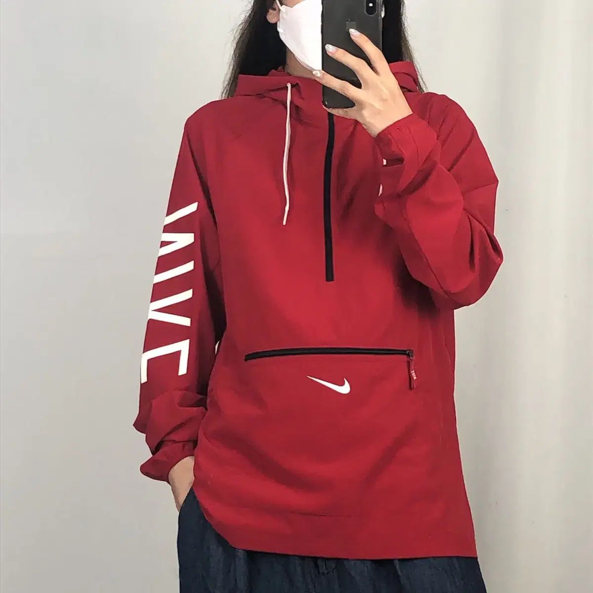 美品 NIKE 刺繍ロゴ ダブルスウッシュ アノラック ウーブンジャケット NIKE / ナイキ】 ウーブンナイロンジャケット ダブルスウッシュ
