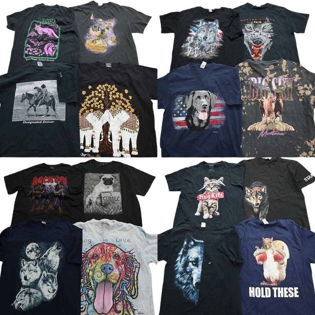 人気セール，最新作】 古着卸 まとめ売り アニマル 動物 半袖Tシャツ