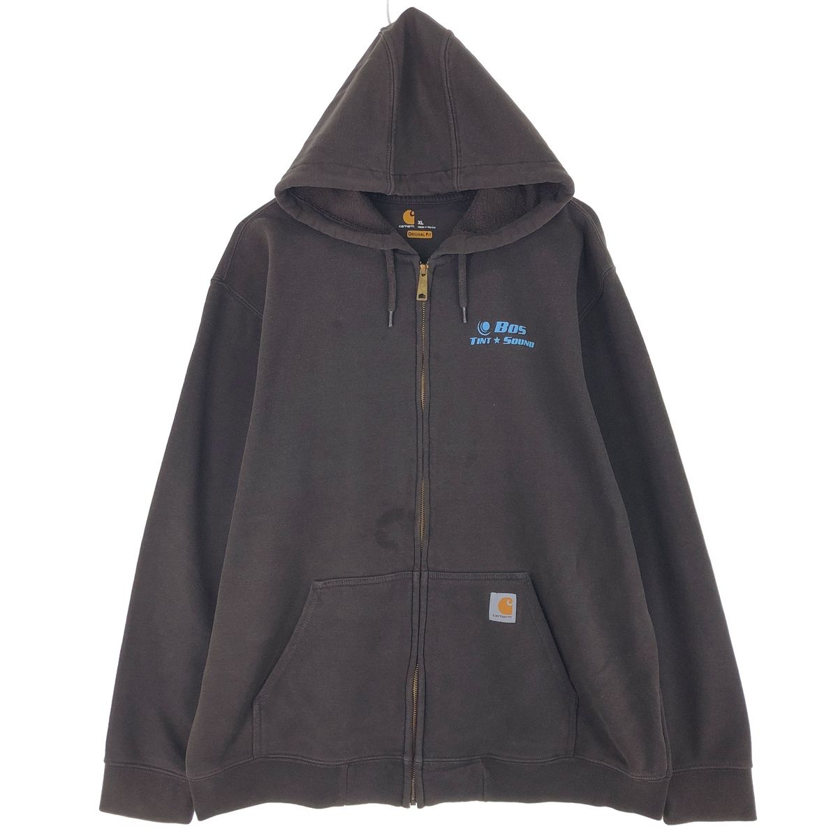 古着 カーハート Carhartt ORIGINAL FIT バックプリント スウェットフルジップパーカー メンズXL相当/eaa479937