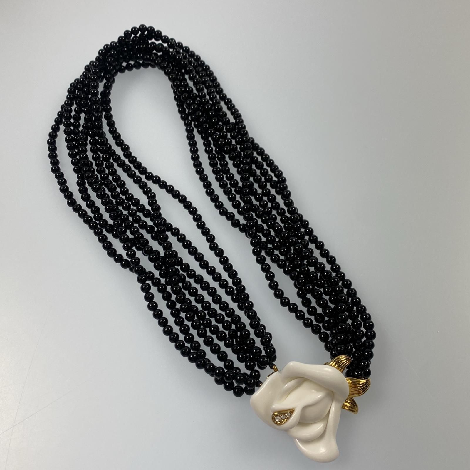姫路東店】 中古 AVON×KJL(ケネスジェイレーン) ネックレス 白薔薇/8連 