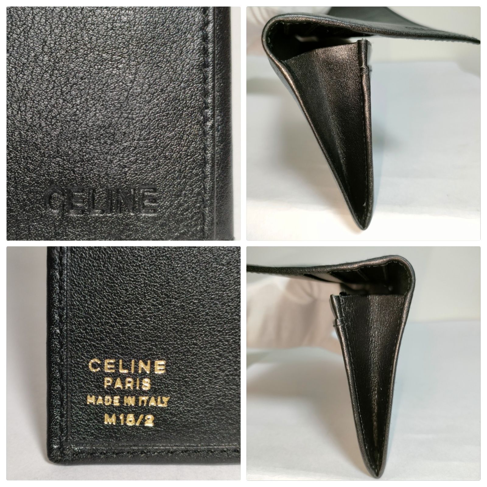 CELINE ブラックレザー 長財布 □美品 セリーヌ長財布 レザー Black Celine 44 - メルカリ