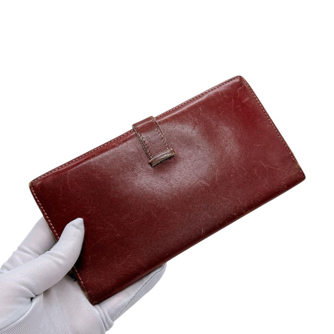 【HERMES 財布　morvan ボックスカーフ 赤】 HERMES 財布morvan ボックスカーフ 赤】