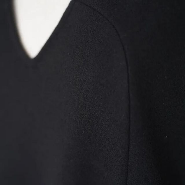 MK･b エムケービー メランジ起毛ニットVネックジャンパースカート ブラック size 40 ジャンスカ ワンピース DECORATOM_COM_BR