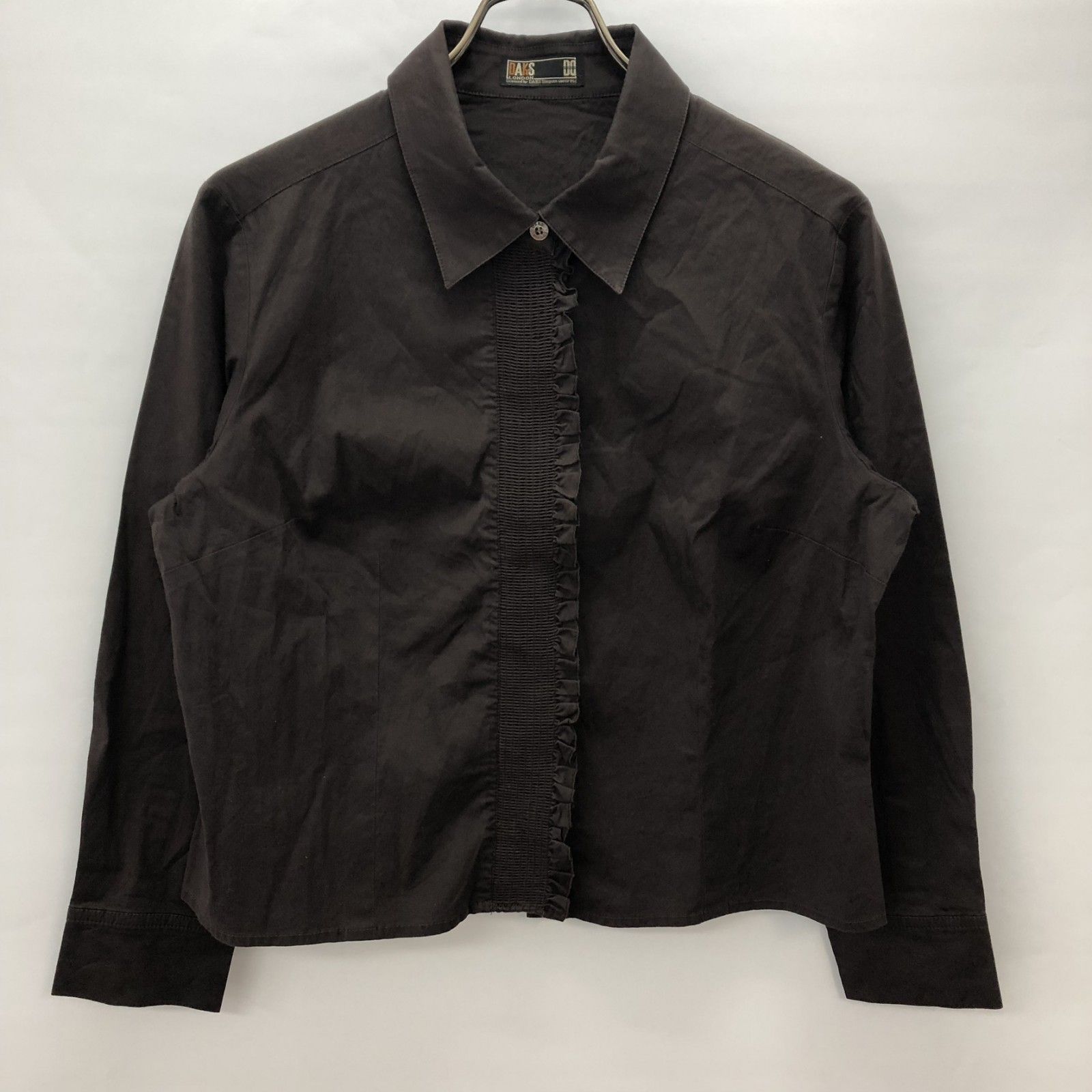 DAKS 】ダックス メンズ レディース 長袖 シャツ 襟付き 茶系