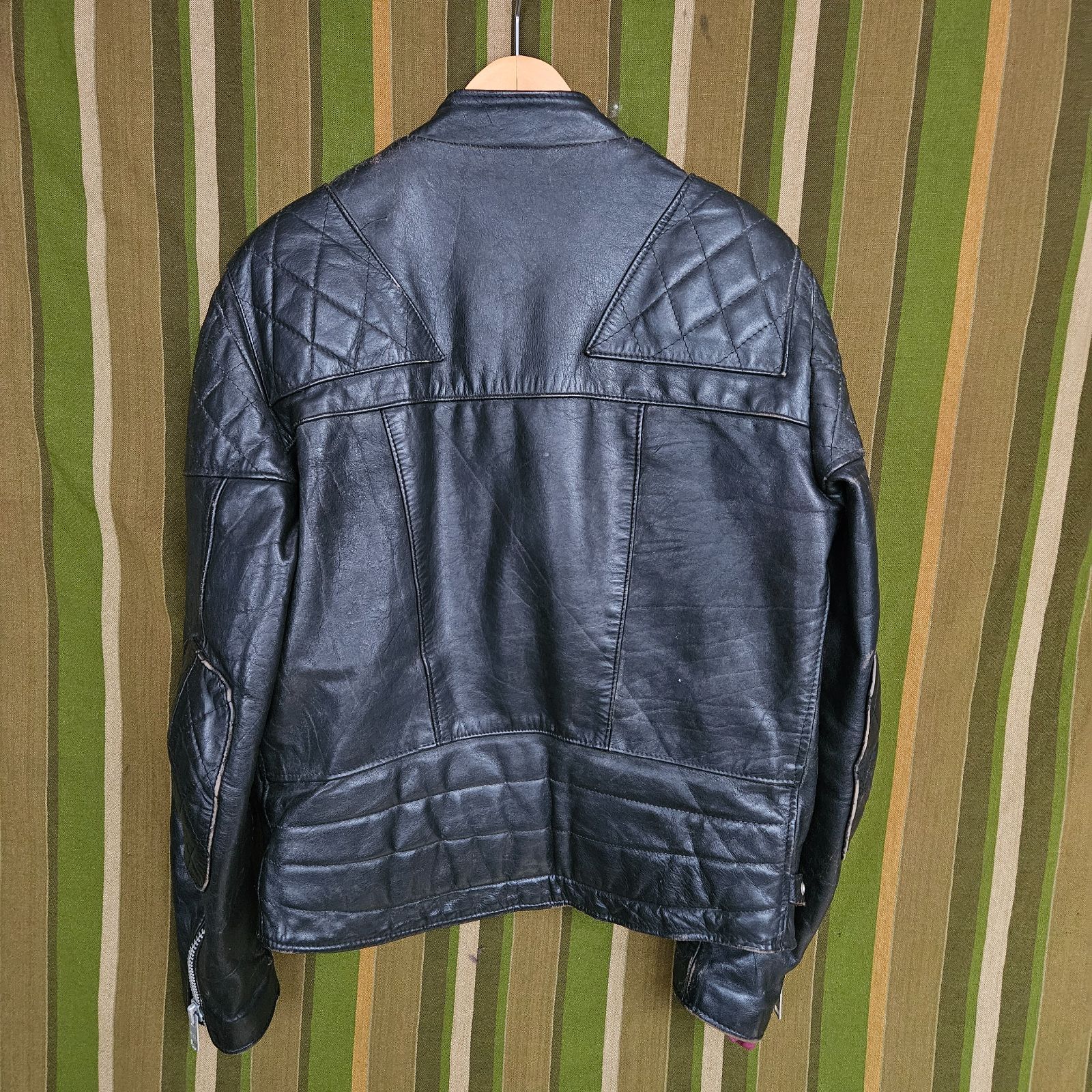 70s ダブルライダースジャケット 38インチ Wolf Leathers Good Condition！ 70s Wolf Leathers UK Riders Jacket