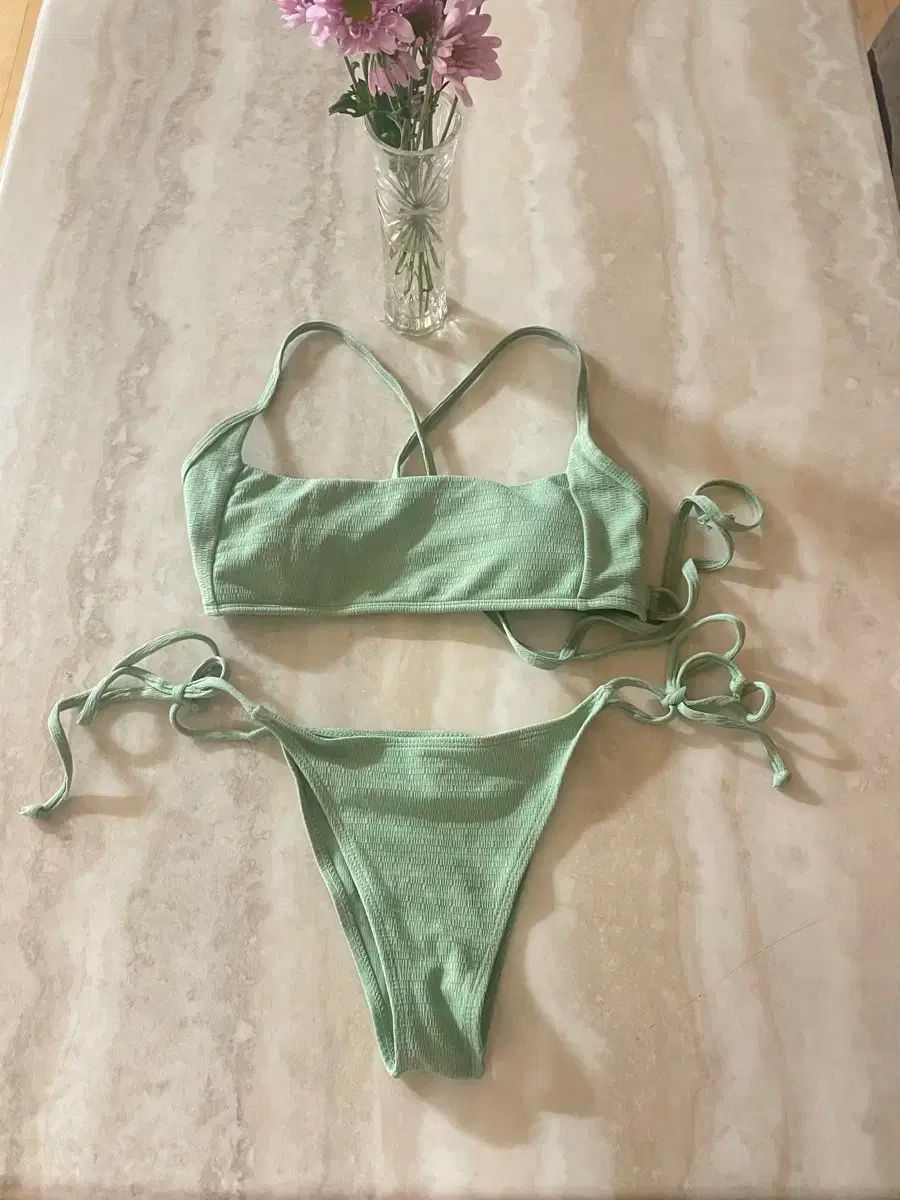 着用画像 O セクシー グリーン ビキニ セット レディース 水着 リトリート ボディプロファイル スポーツブラ パンツ
