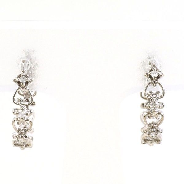 K10WG ピアス earrings ダイヤ 総重量約1.5g