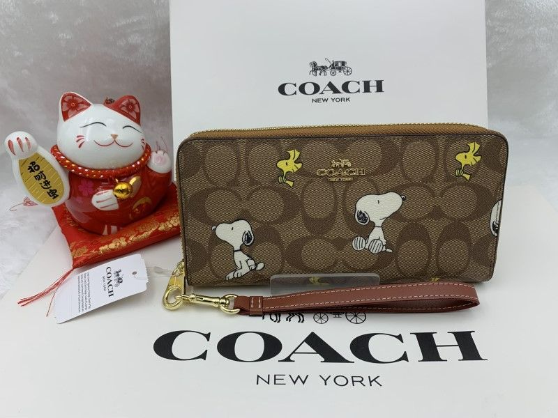 COACH 長財布 コーチ 財布 シグネチャー スヌーピー ウッドストック