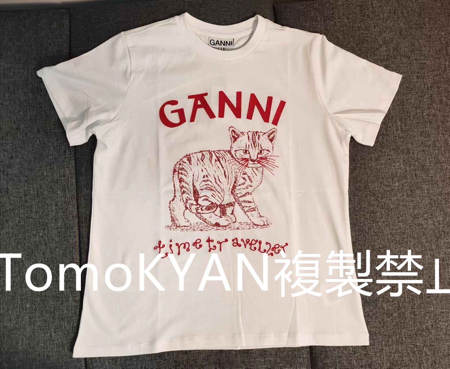 【GANNI】✨ガニー 新品赤猫 tee  レディース 半袖Tシャツ ホワイト